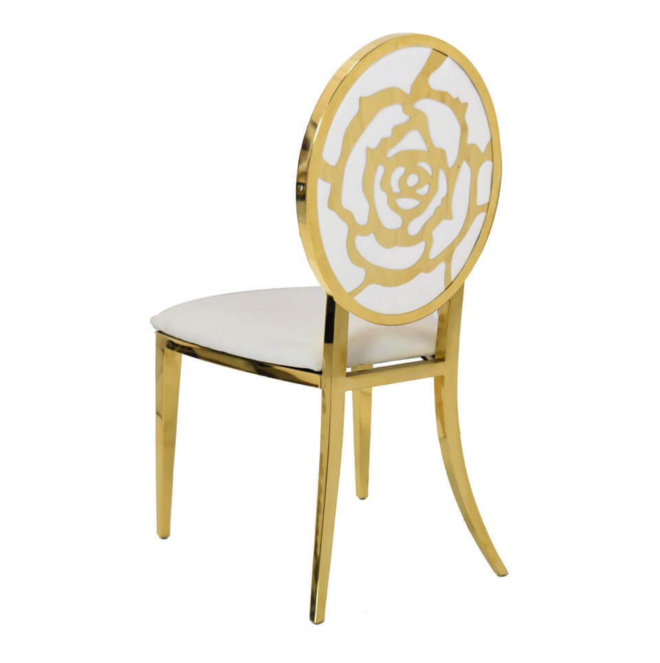 Imperial Gold Dining Chair - Lace - Glam Party Rentals