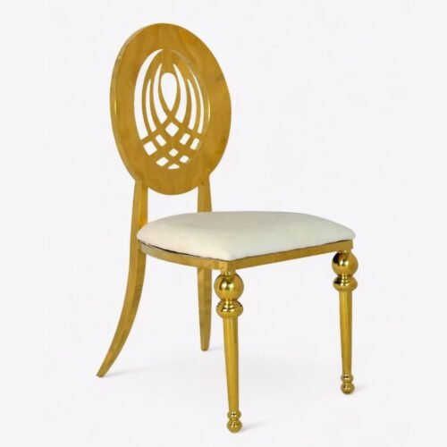 Dubai Gold Dining Chair White
