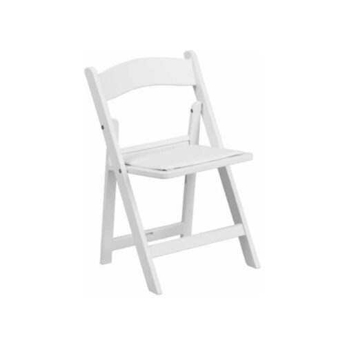 kids white resin folding chair with white vinyl padded seat le l 1k gg 18 2