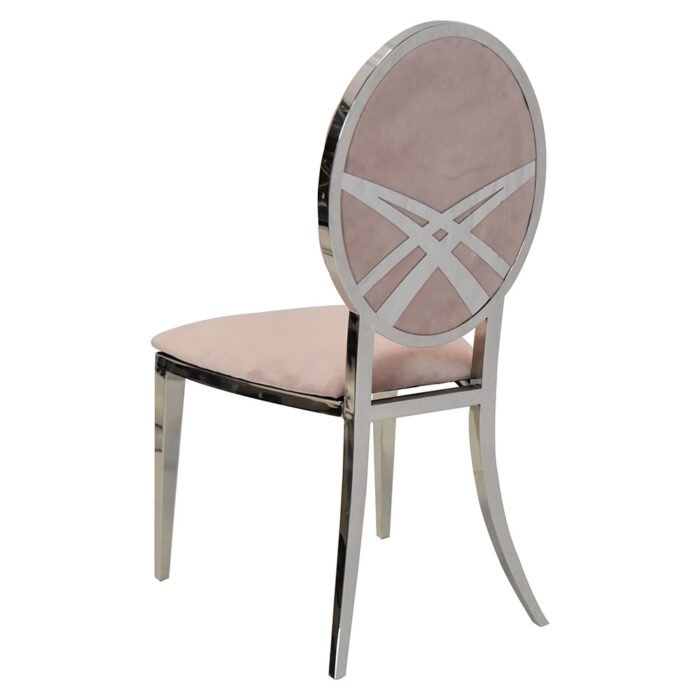 Imperial Silver Dining Chair – Lace Dusty Rose
