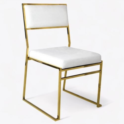 Contempo Gold Dining Chair White