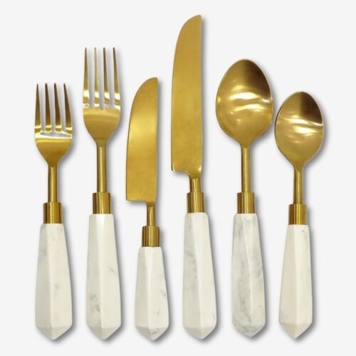 Chloe Gold Marble Flatware Collection