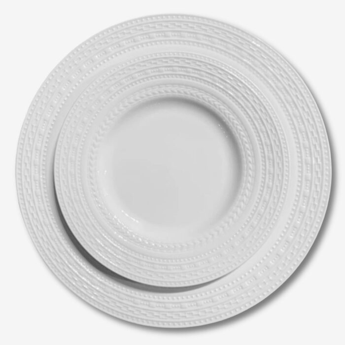 Monterey White Dinnerware Collection - Glam Party Rentals