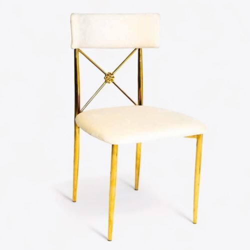 Diana Gold Dining Chair White