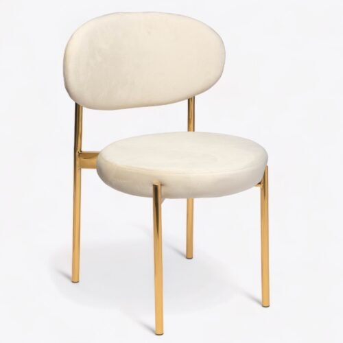 Etna Gold Dining Chair White
