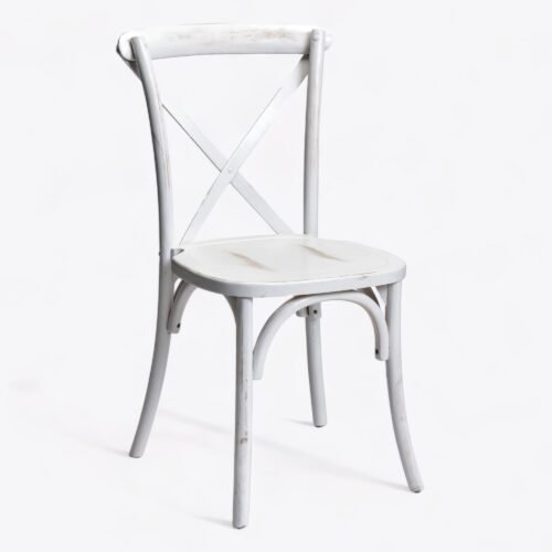 Cross Back White Dining Chair