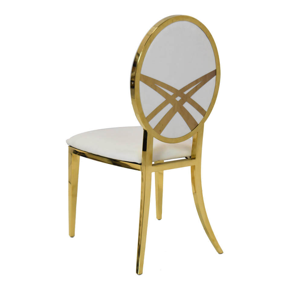 Imperial Gold Dining Chair Lace Glam Party Rentals