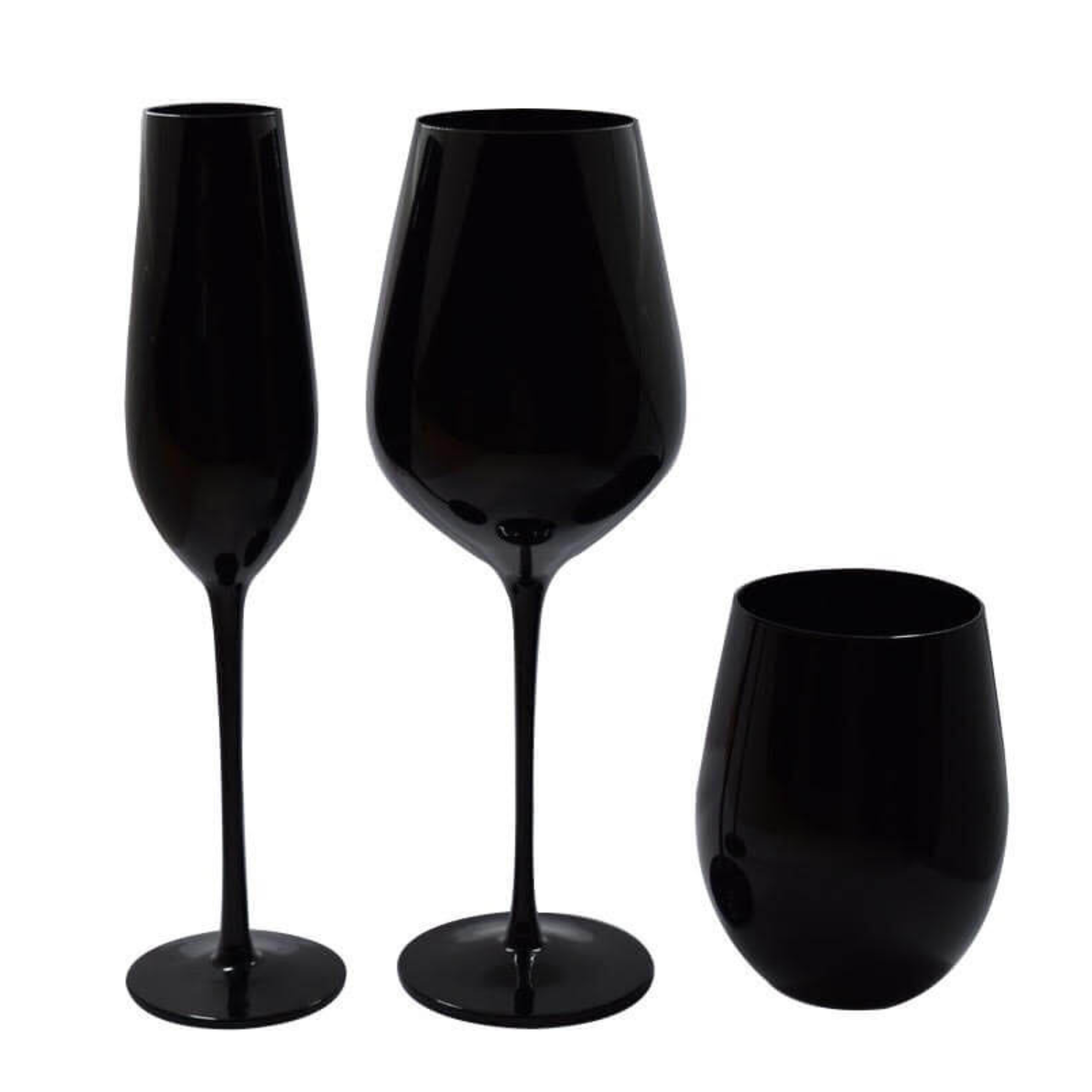 Orlov Black Glassware Collection - Glam Party Rentals