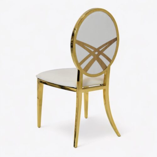 Imperil Gold Dining Chair White Lace