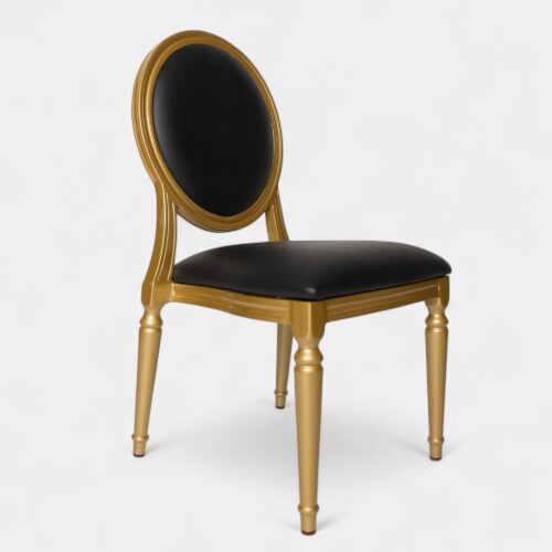 Marie Antoinette Gold Dining Chair Black