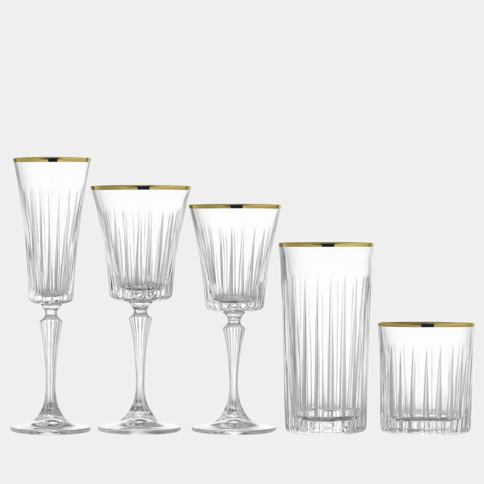 Baccarat Glassware Gold Collection - Glam Party Rentals