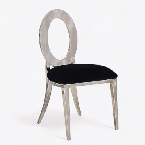 Hollywood Silver Dining Chair Black