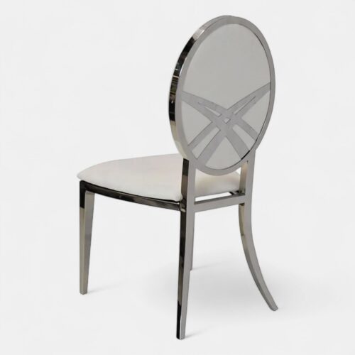 Imperial Silver Dining Chair White Lace