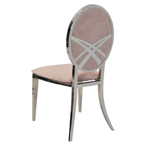 Imperial Silver Dining Chair – Lace Dusty Rose