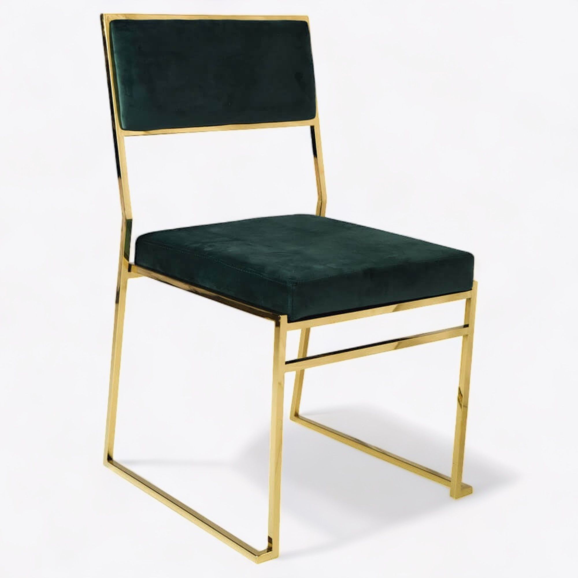 Contempo Gold Dining Chair Green