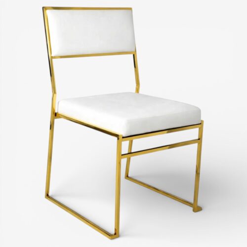Contempo Gold Dining Chair White 2