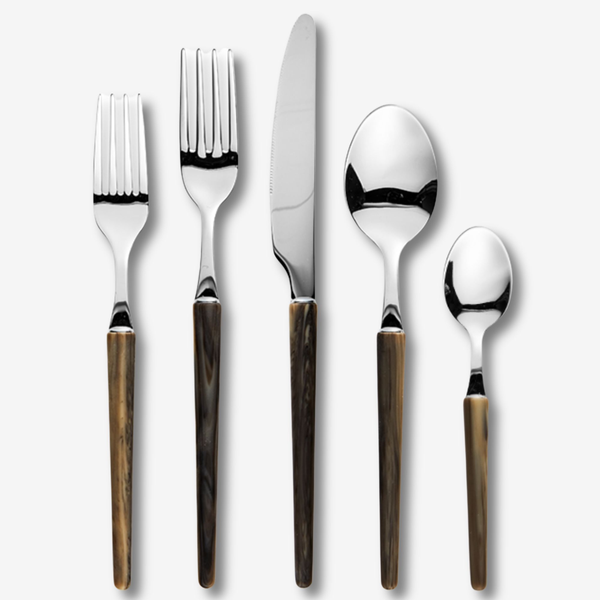 Kalahari SIlver Black Horn Flatware Collection