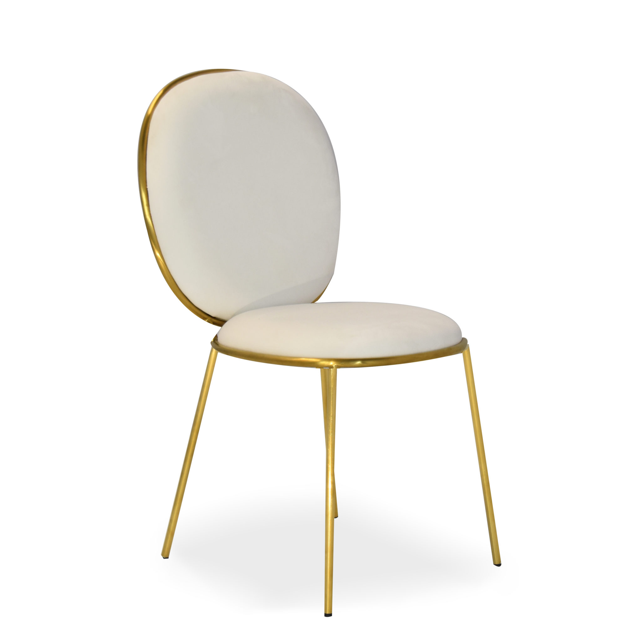 London Chic Gold Dining Chair White