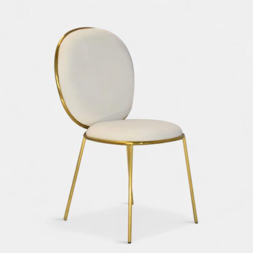 London Gold Dining Chair White