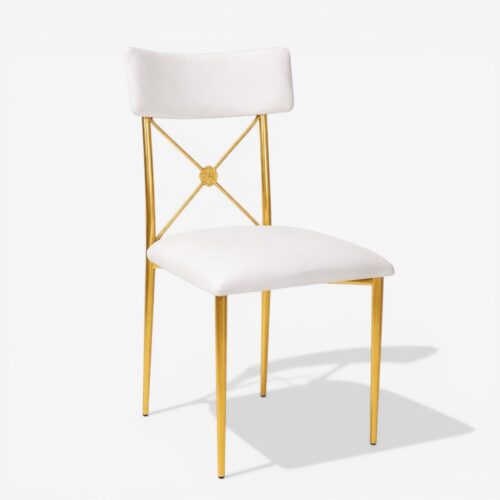 Diana Gold Dining Chair White 1