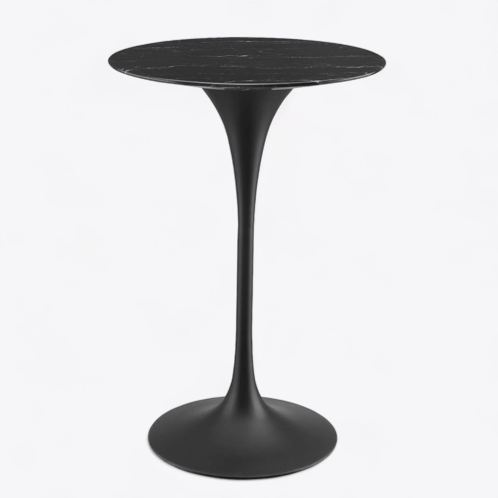 Camila Black Black Marble Highboy Table