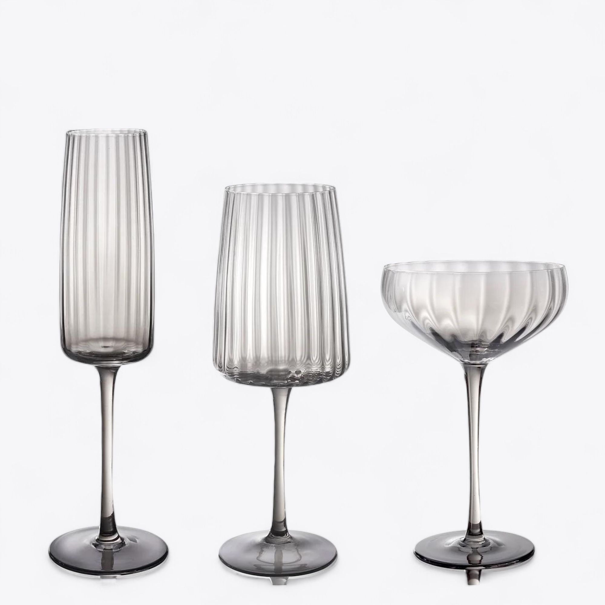 Blanche Smoke Glassware Collection