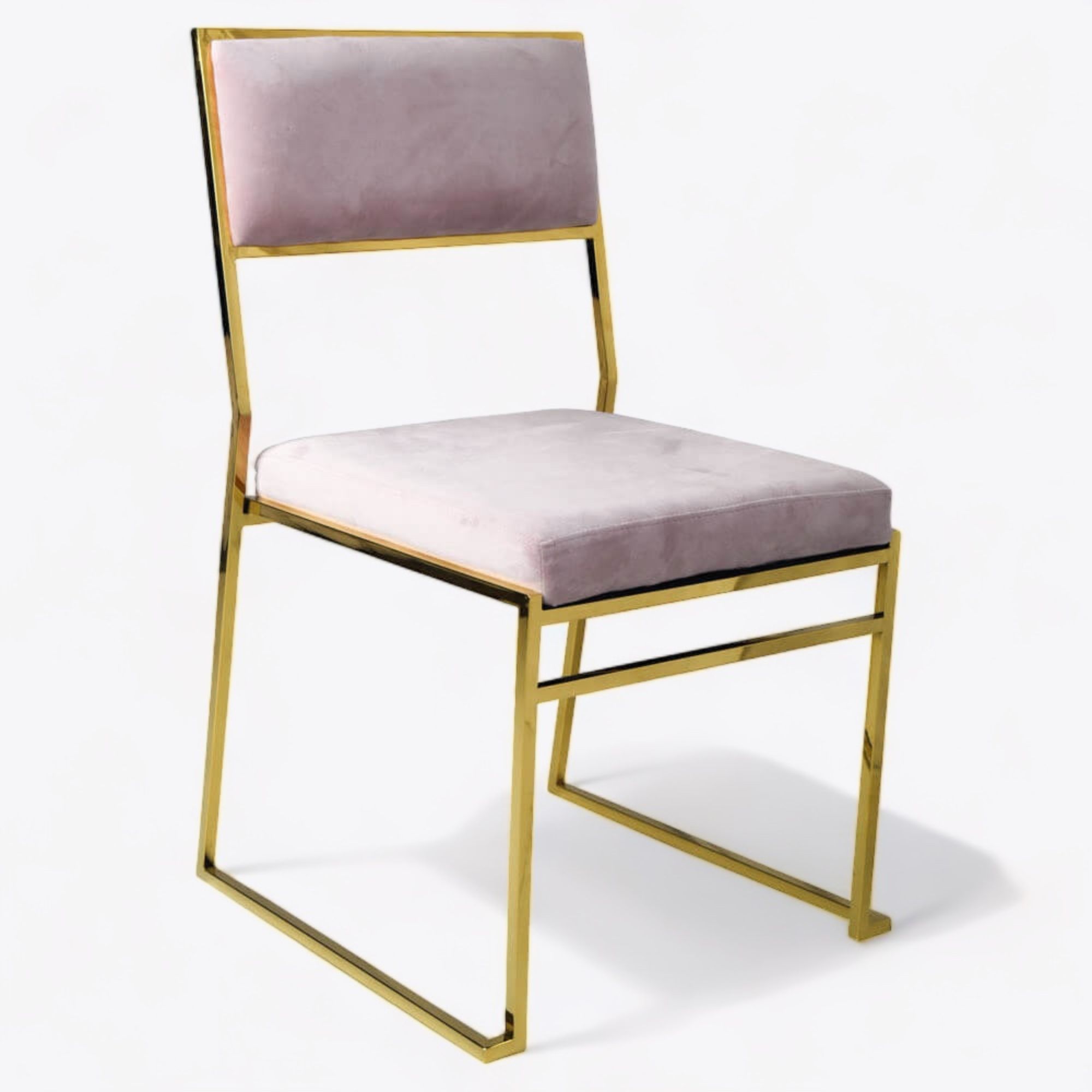 Contempo Gold Dining Chair Pink