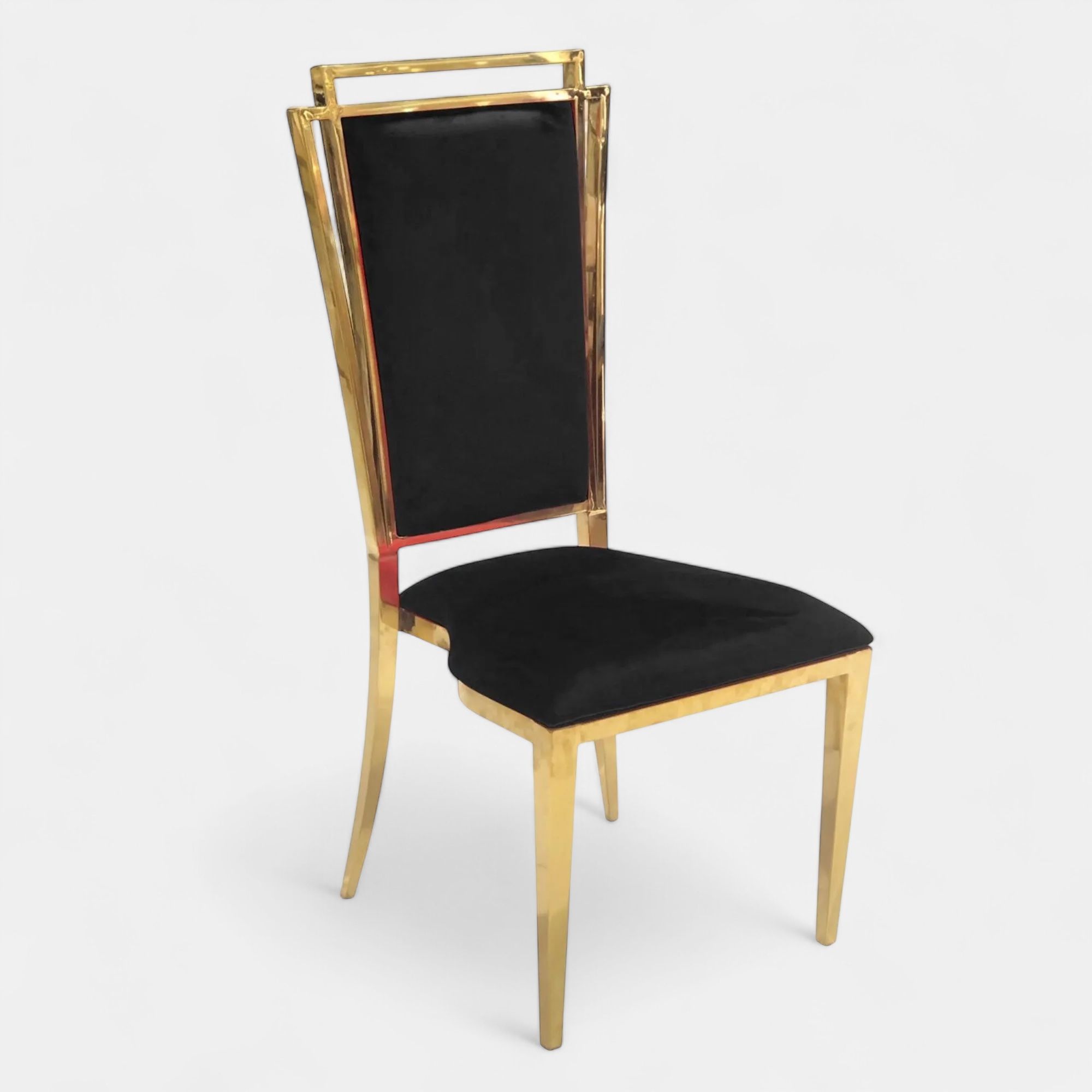 Dolce Gold Dining Chair - Black