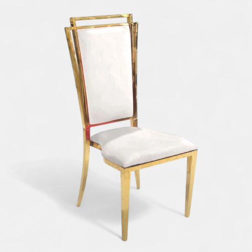 Dolce Gold Dining Chair White