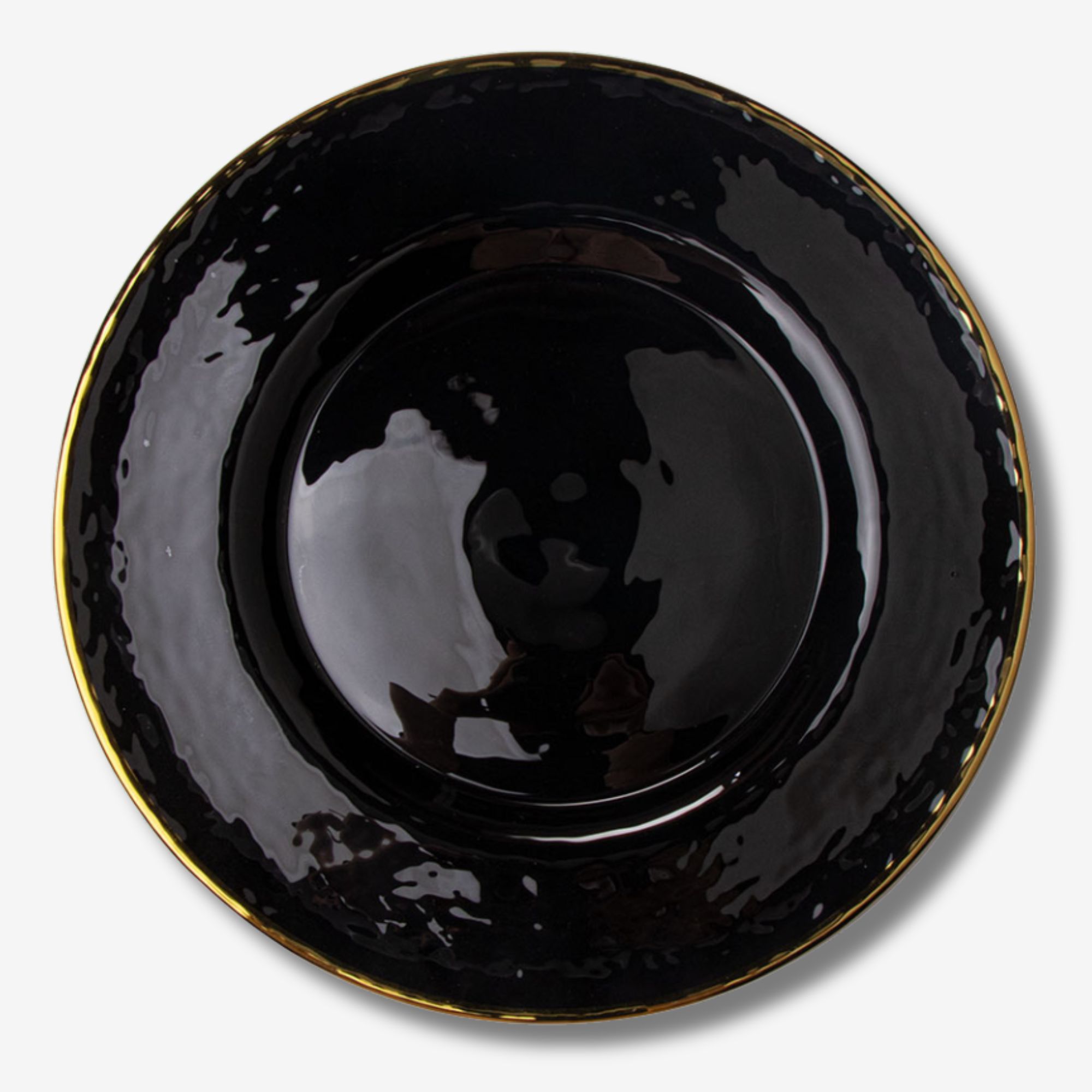 Glazed Black Gold Rim Charger