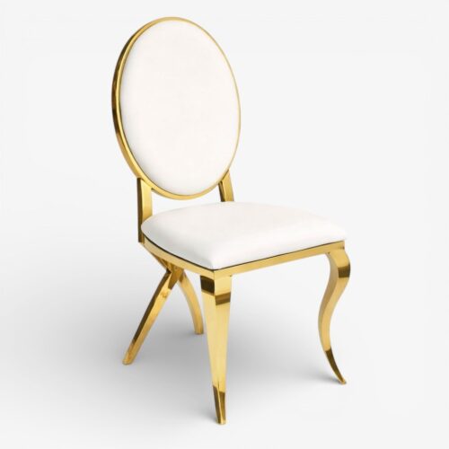 Annabelle Gold DIning Chair White 1