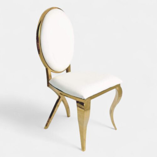 Annabelle Gold Dining Chair White