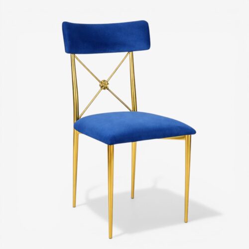 Diana Gold Dining Chair Blue 1