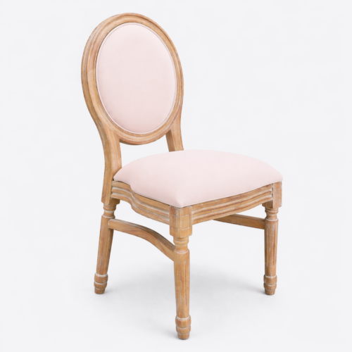 Louis Natural Dining Chair Blush