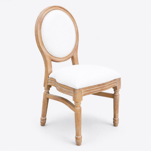 Louis Natural Dining Chair White