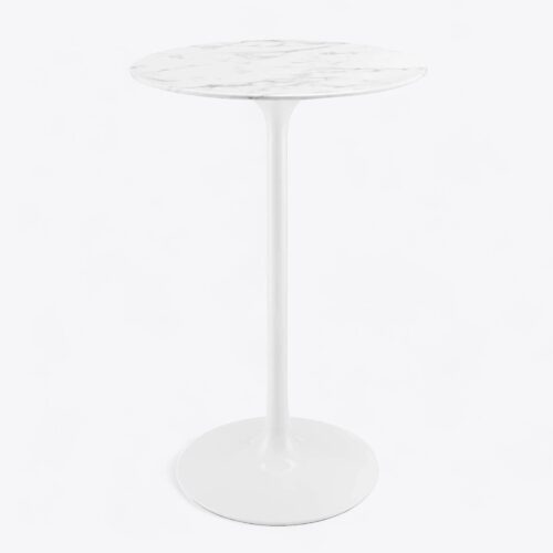 Camila White White marble Highboy Table