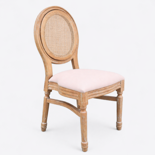Louis Rattan DIning Chair Blush 1