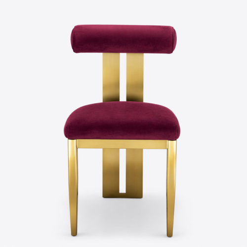 Nova Gold Dining Chair Burgundy