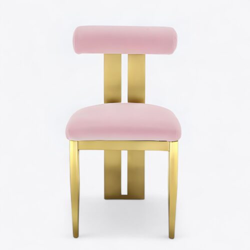 Nova Gold Dining Chair Pink