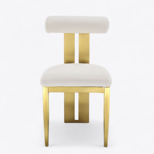 Nova Gold Dining Chair White