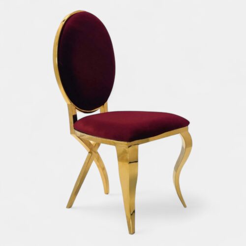 Anabelle Gold Dining Chair Red Wine