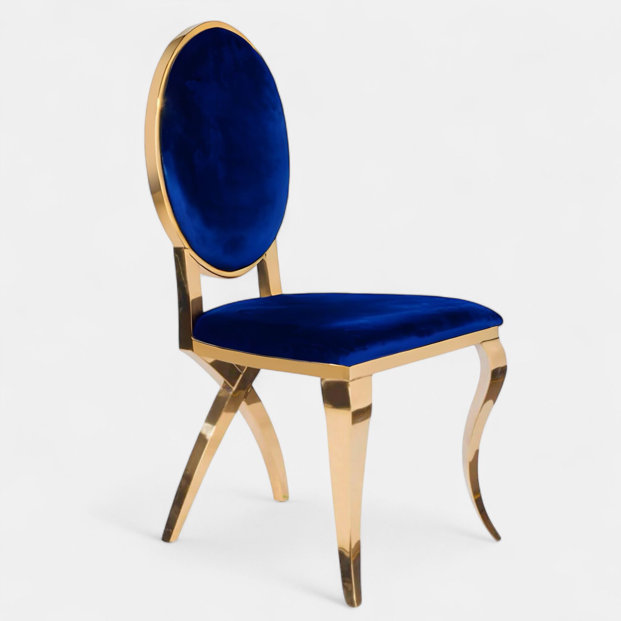 Annabelle Gold Dining Chair - Navy Blue