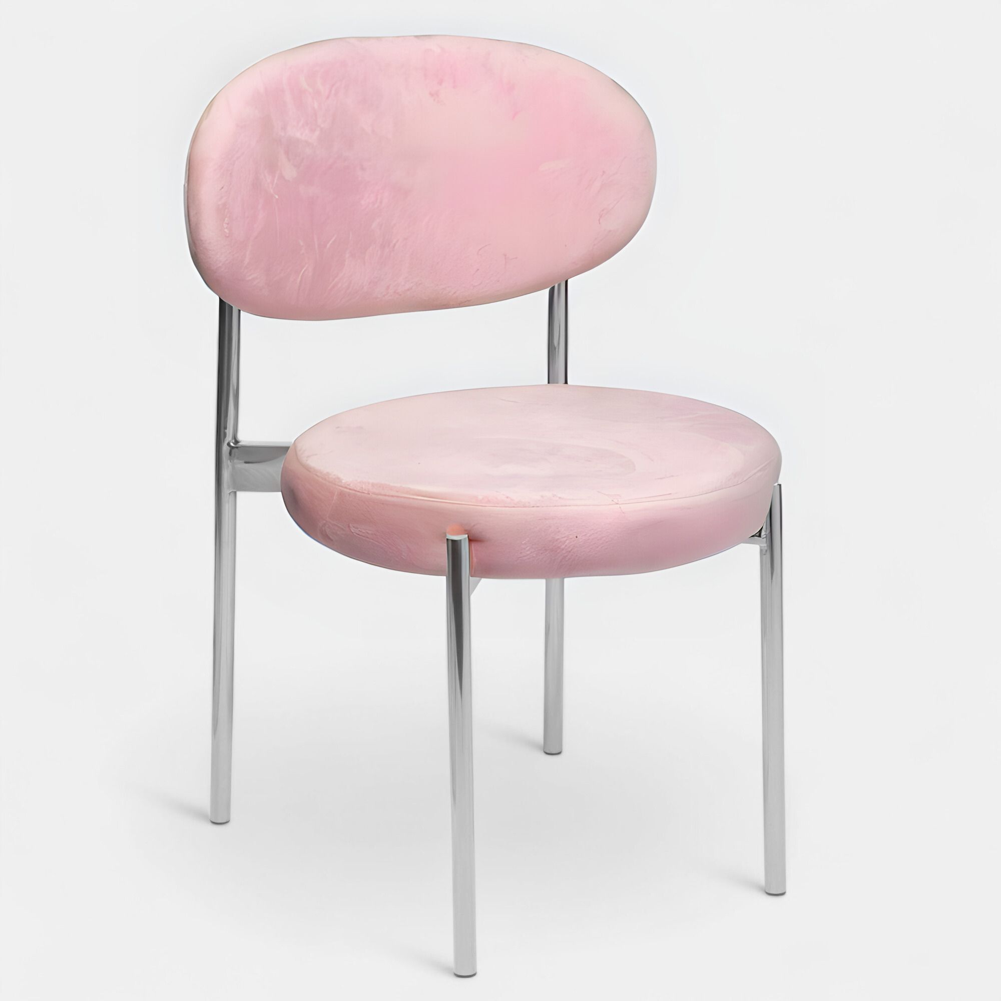 Etna Silver Dining Chair - Pink