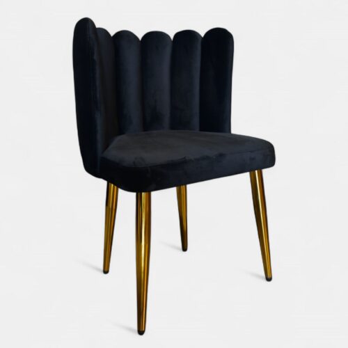 Blosson Black Dining Chair Gold Legs