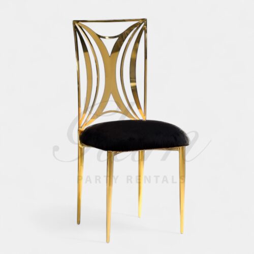 Celine Gold Dining Chair Black