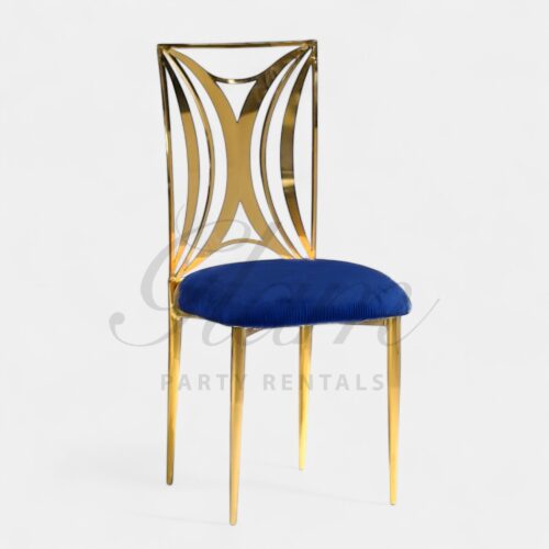 Celine Gold Dining Chair Blue