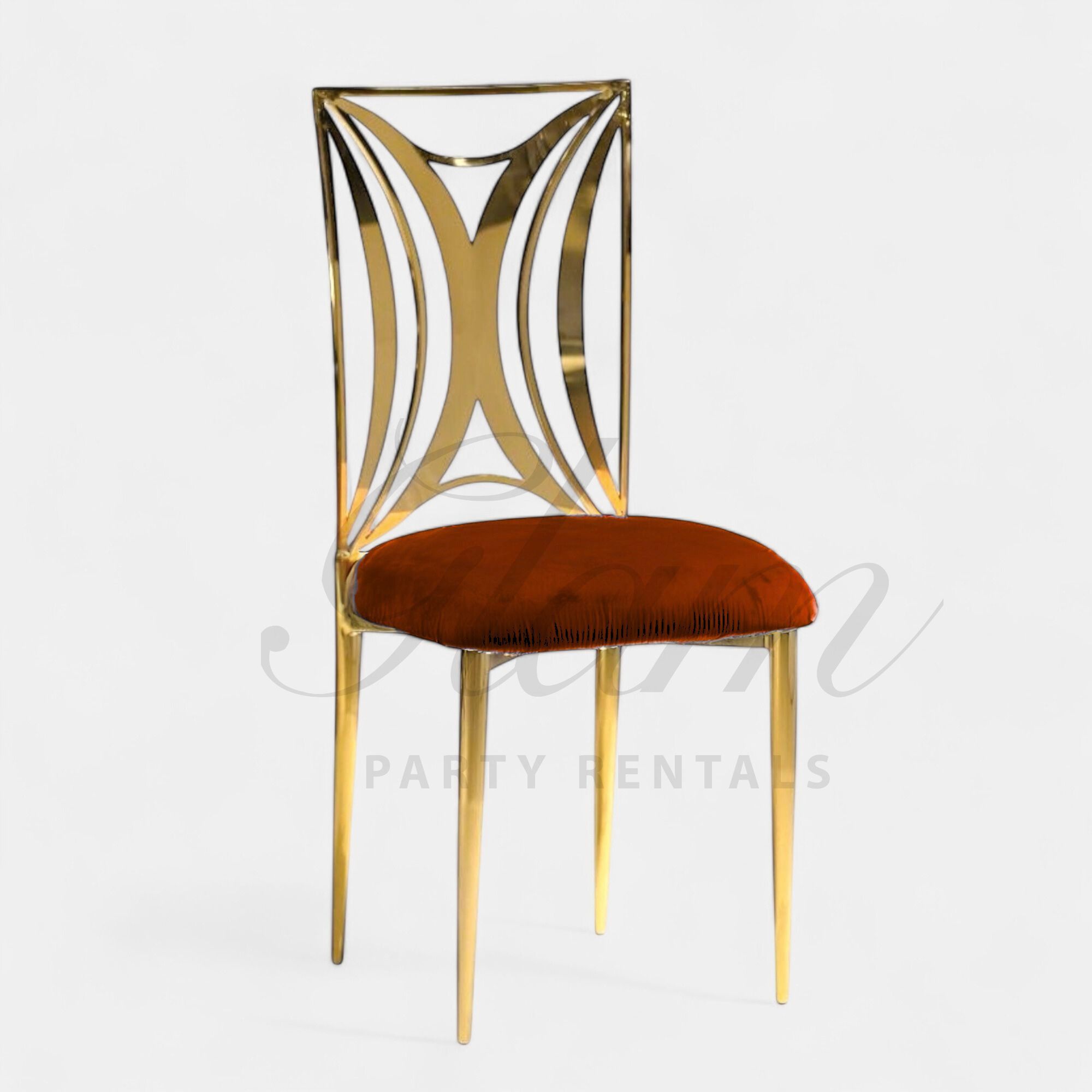 Celine Gold Dining Chair - Cognac *PATENT PENDING