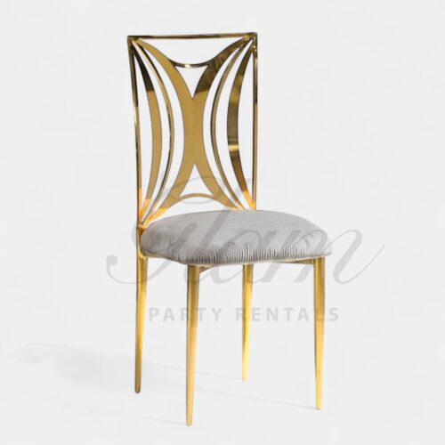 Celine Gold Dining Chair Gray