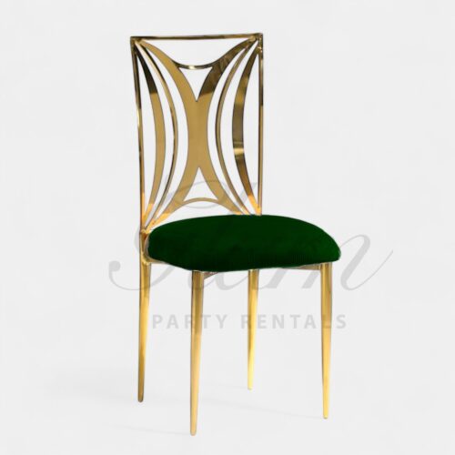 Celine Gold Dining Chair Green