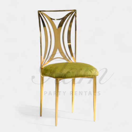 Celine Gold Dining Chair Olive Green